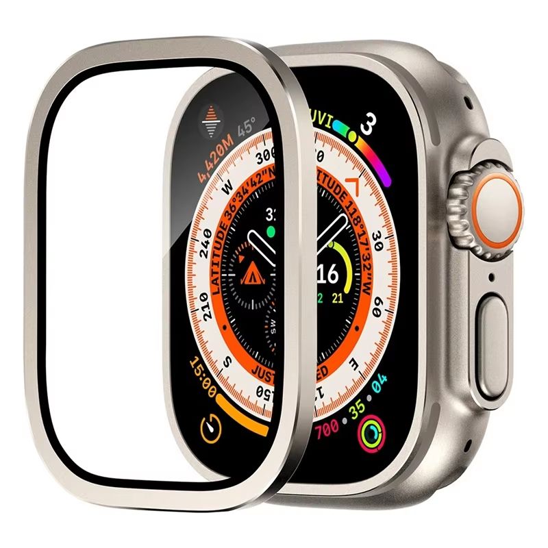 RuggedGuard Alloy  9H Tempered Glass Shield  FullCoverage For Apple Watch Ultra 49 Mm 7