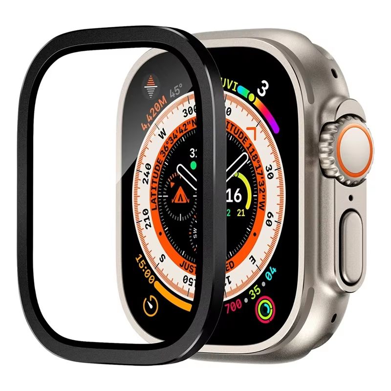 RuggedGuard Alloy  9H Tempered Glass Shield  FullCoverage For Apple Watch Ultra 49 Mm 8