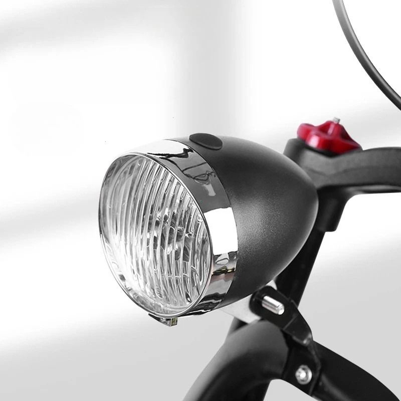 Retro LED Bicycle Headlight with Bracket for Night Riding