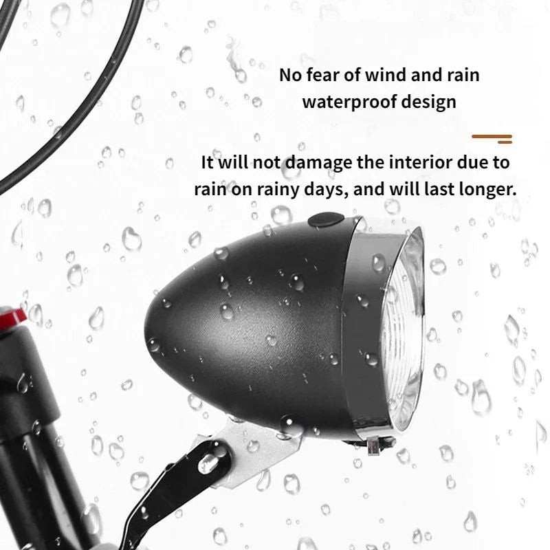 Retro LED Bicycle Headlight With Bracket For Night Riding 4