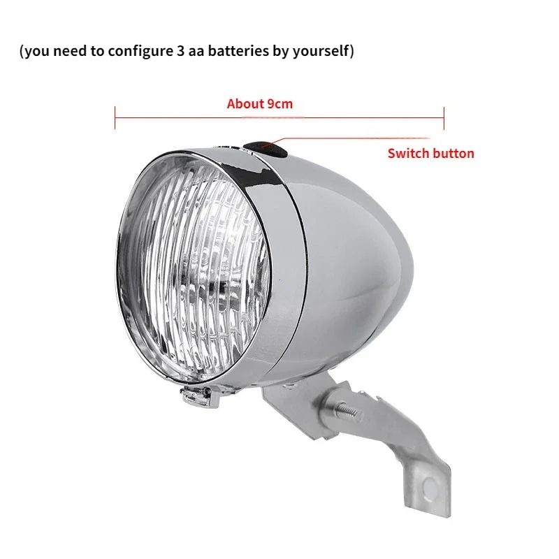 Retro LED Bicycle Headlight With Bracket For Night Riding 7