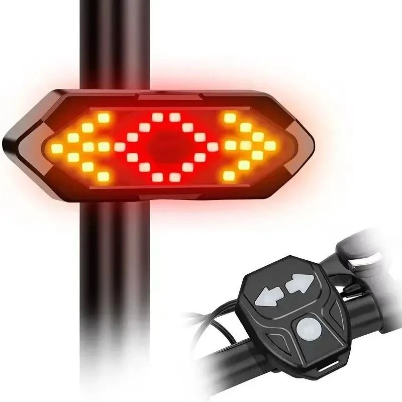 Wireless Remote Control Bicycle Tail Light USB Rechargeable LED Turn Signal Lamp With Horn 1