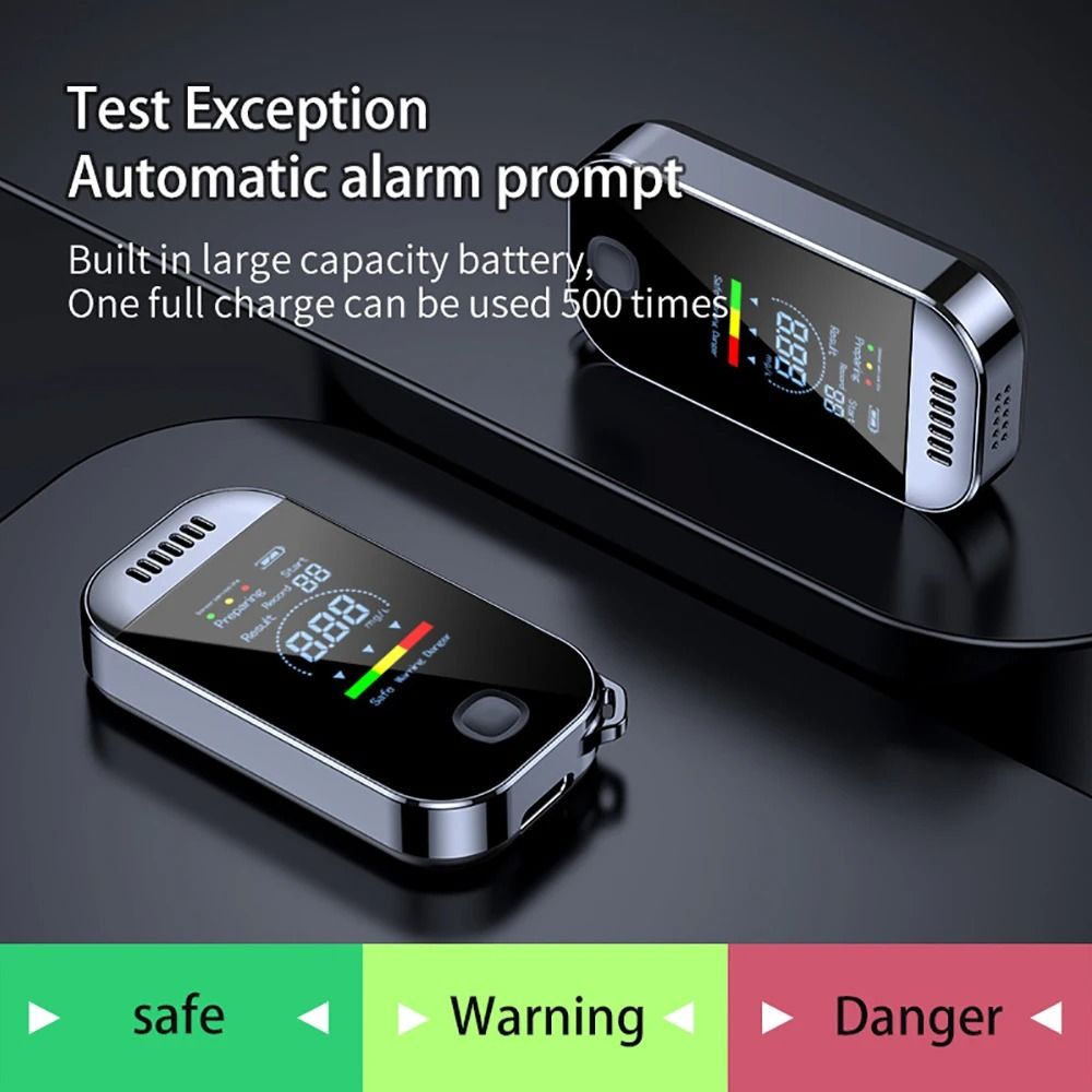 Digital Breath Alcohol Tester With LCD Display And USB Rechargeable NonContact Sensor 3