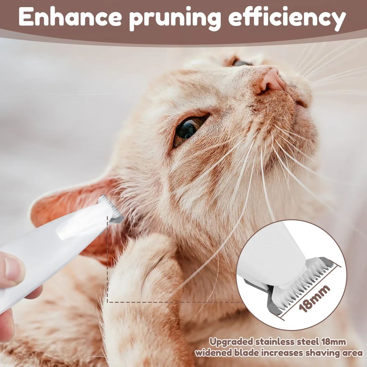 PetPro 18 Mm LED Waterproof Paw Trimmer  Dog  Cat Grooming Clipper 4