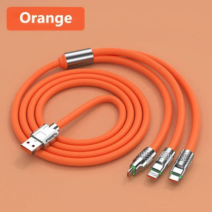 3in1 USB Fast Charging Cable MultiPort 6A 120W Data Cord For Phones Devices 9