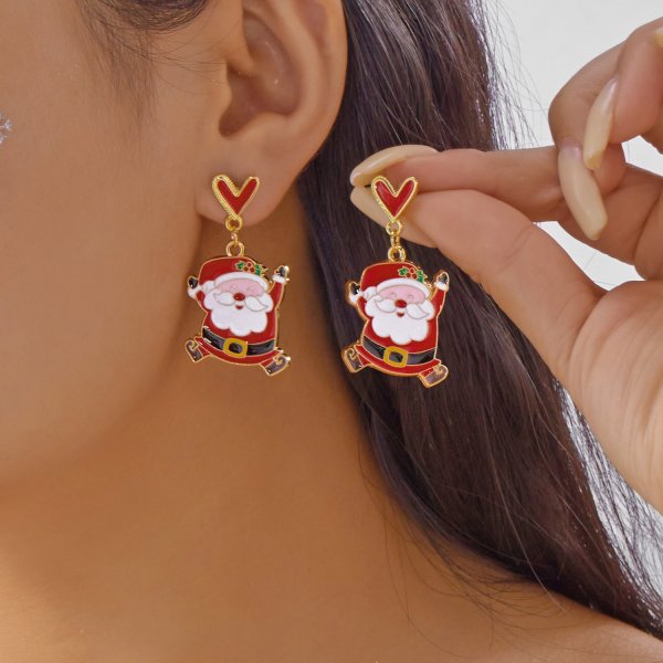 New Trendy Exquisite Christmas Light Bulb Drop Earrings For Women Simple Rhinestone Bowknot Earring 7
