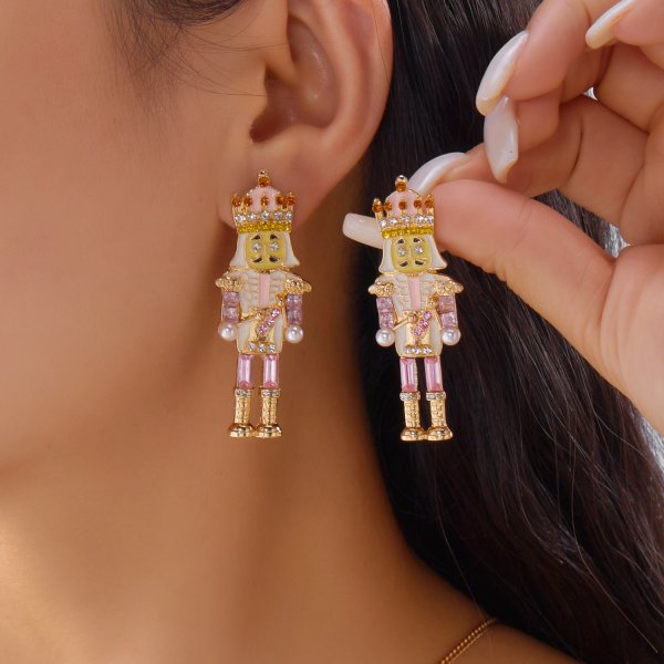 New Trendy Exquisite Christmas Light Bulb Drop Earrings For Women Simple Rhinestone Bowknot Earring 14