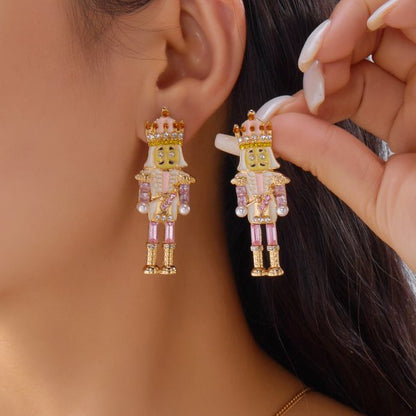 New Trendy Exquisite Christmas Light Bulb Drop Earrings For Women Simple Rhinestone Bowknot Earring 14