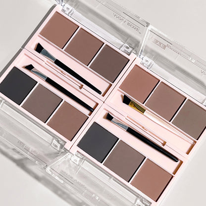Waterproof Three Color Eyebrow Powder, Sweat Proof Natural Long Lasting, Three Dimensional Eyebrow Shape Palette