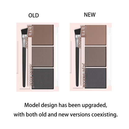 Waterproof Three Color Eyebrow Powder, Sweat Proof Natural Long Lasting, Three Dimensional Eyebrow Shape Palette