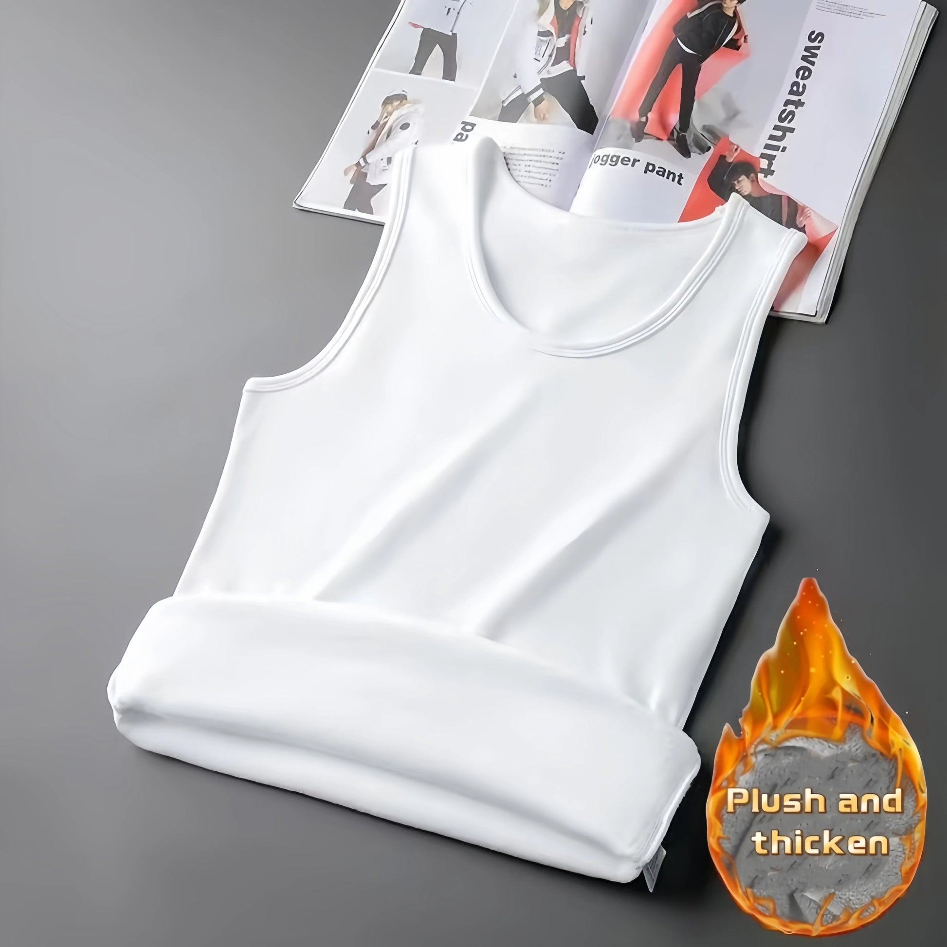 Autumn Winter Thermal Underwear Mens Sleeveless Vest Warm Thickening Thermo Lingerie Thermal Unders 6