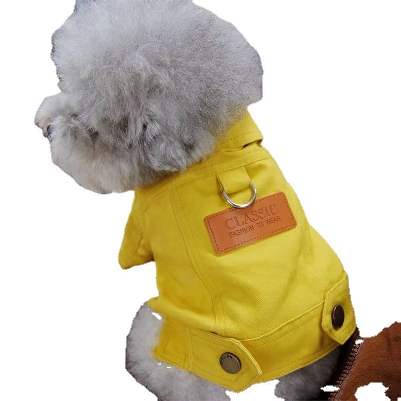 DenimWalk Dog Denim Overall With DRing  Stylish LeashReady Jacket For Small  Medium Dogs 4