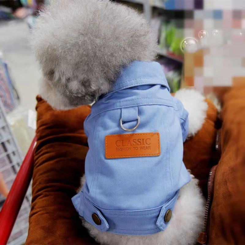 DenimWalk Dog Denim Overall With DRing  Stylish LeashReady Jacket For Small  Medium Dogs 5