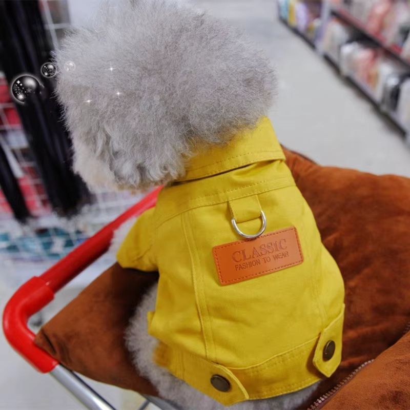 DenimWalk Dog Denim Overall With DRing  Stylish LeashReady Jacket For Small  Medium Dogs 8