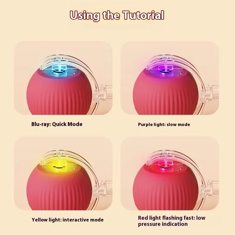 WhiskerSpin Smart Rolling Toy Ball  USB Rechargeable Auto Teaser For Cats  Pets 5