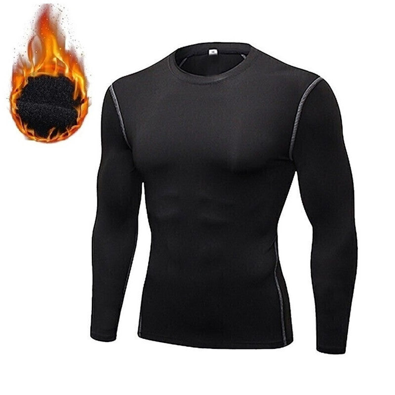 Men Underwear Set Fleece Thermal Long Compression Tights Winter Sports Fitness Undershirts Tracksui 1