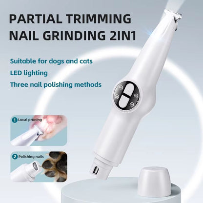 PawPrecise LED Waterproof Dog & Cat Paw Trimmer – Rechargeable Grooming Clipper