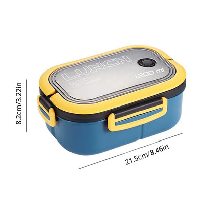 DualLayer UltraPortable Lunch Box With Fork  Spoon  Single Or Double Compartment Food Box 5