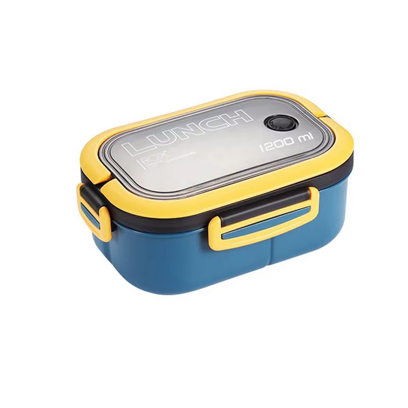 DualLayer UltraPortable Lunch Box With Fork  Spoon  Single Or Double Compartment Food Box 7