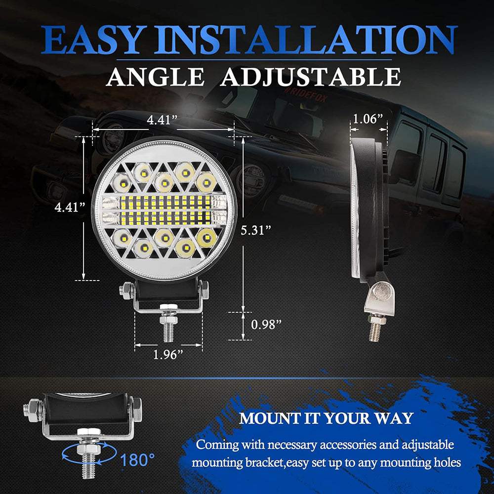 Offroad LED Work Light Bar Bright Spotlights Headlights Driving Fog Lamp For Tractor SUV ATV Access 5