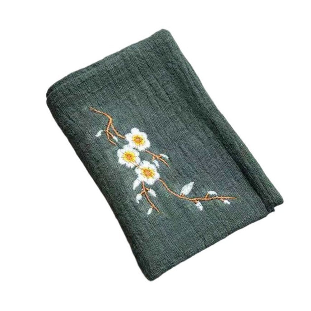 Embroidery Tea Towels Durable Cotton And Linen Lightweight Water Uptake Easy To Clean Cleaning Rag 7
