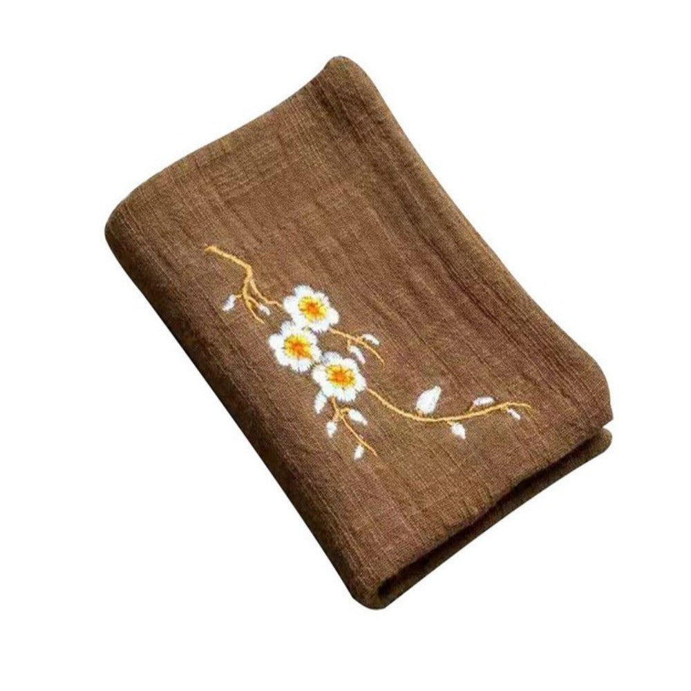 Embroidery Tea Towels Durable Cotton And Linen Lightweight Water Uptake Easy To Clean Cleaning Rag 8