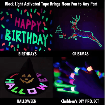 GlowTape Neon Fluorescent Gaffer Tape Set 4