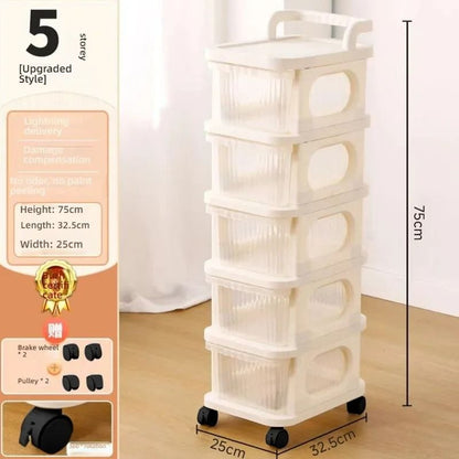 Acrylic MultiLayer Trolley Drawer Storage Rack  Transparent Snack And Kitchen Organizer On Wheels 10