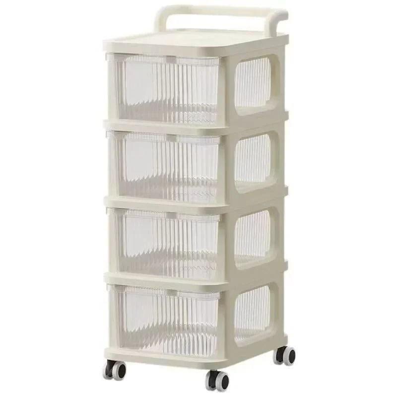 Acrylic MultiLayer Trolley Drawer Storage Rack  Transparent Snack And Kitchen Organizer On Wheels 6