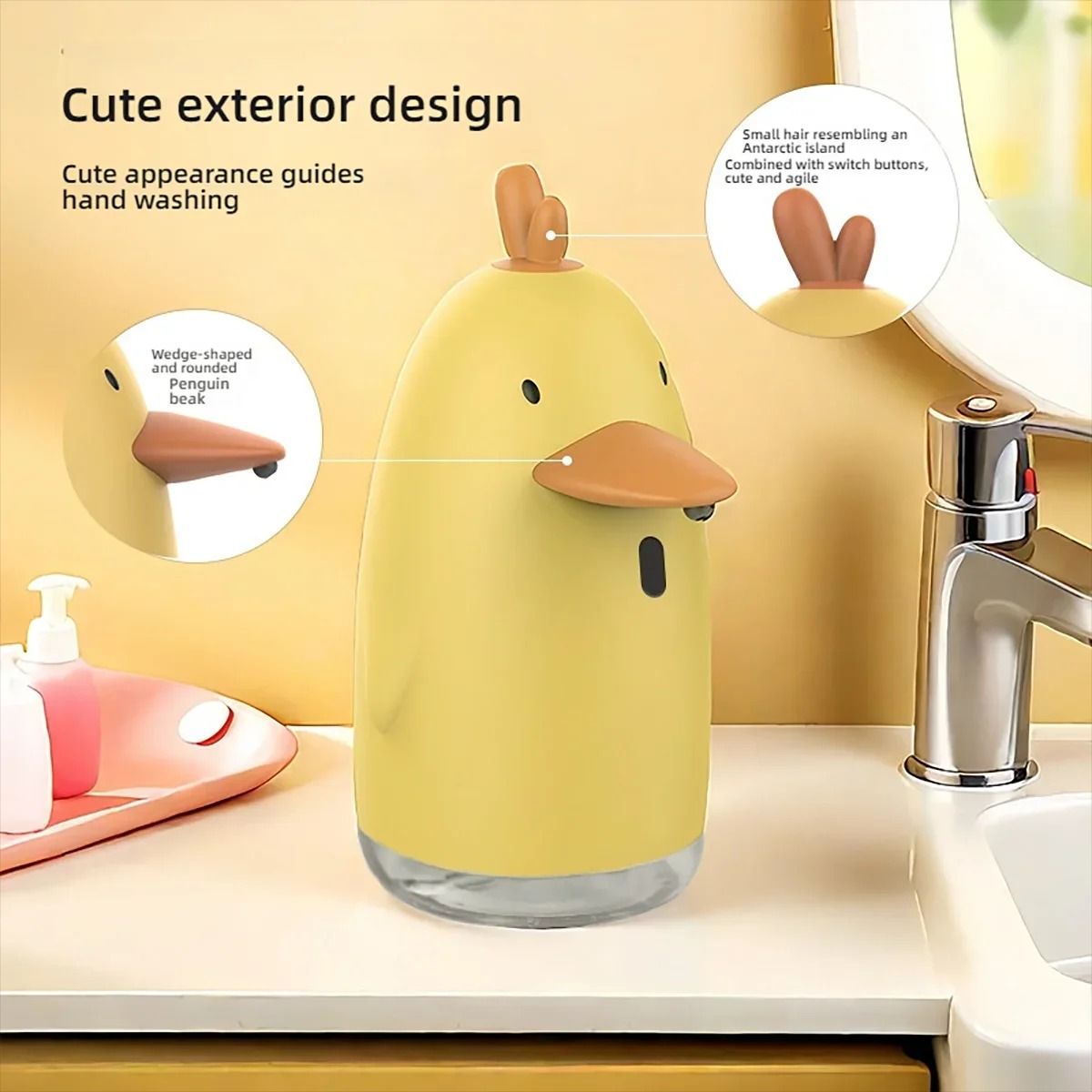 Cute Cartoon Automatic Soap Dispenser  Touchless USB Rechargeable Foam Hand Washing Machine For Kid 4