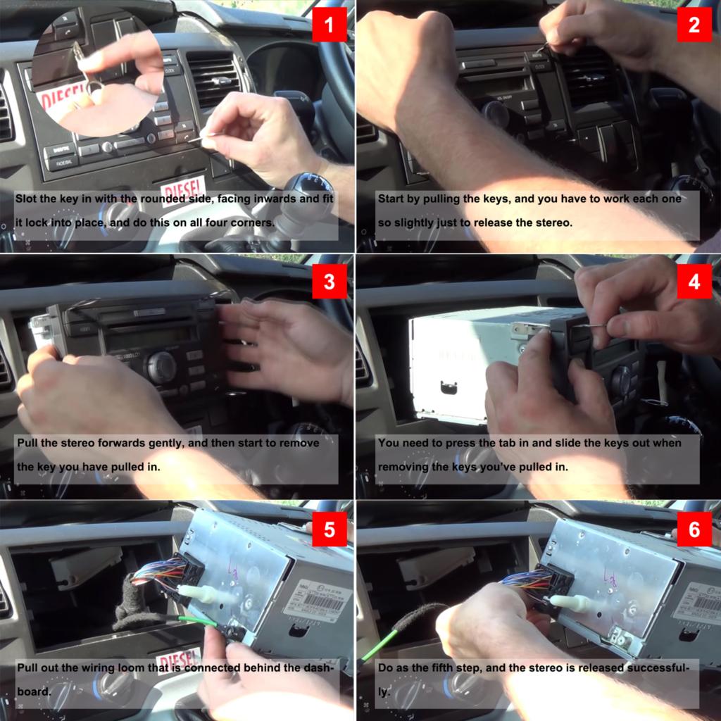 Car Radio CD Stereo Extractor Kit Key Release Removal Pin Tools For Easy Installation 3