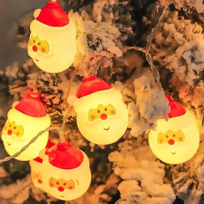 Battery Powered LED String Lights, Santa Claus Fairy Garland Lamp, Xmas Hanging Ornament, Christmas Tree Decor for Home