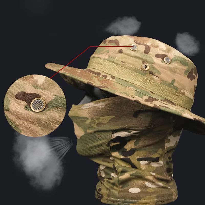 CamoShield Foldable Boonie Cap  Balaclava Hat Suit  WideBrim Outdoor SunProtection Cap 3