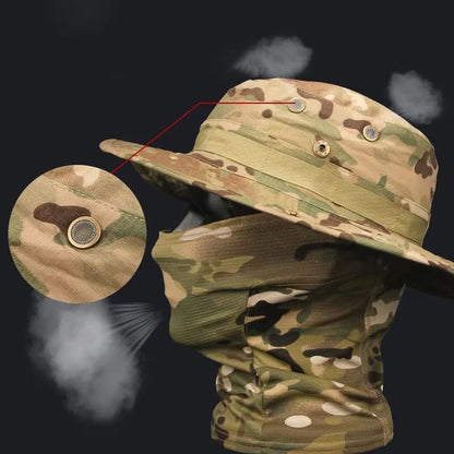 CamoShield Foldable Boonie Cap  Balaclava Hat Suit  WideBrim Outdoor SunProtection Cap 3