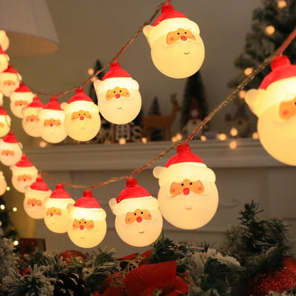 Battery Powered LED String Lights, Santa Claus Fairy Garland Lamp, Xmas Hanging Ornament, Christmas Tree Decor for Home