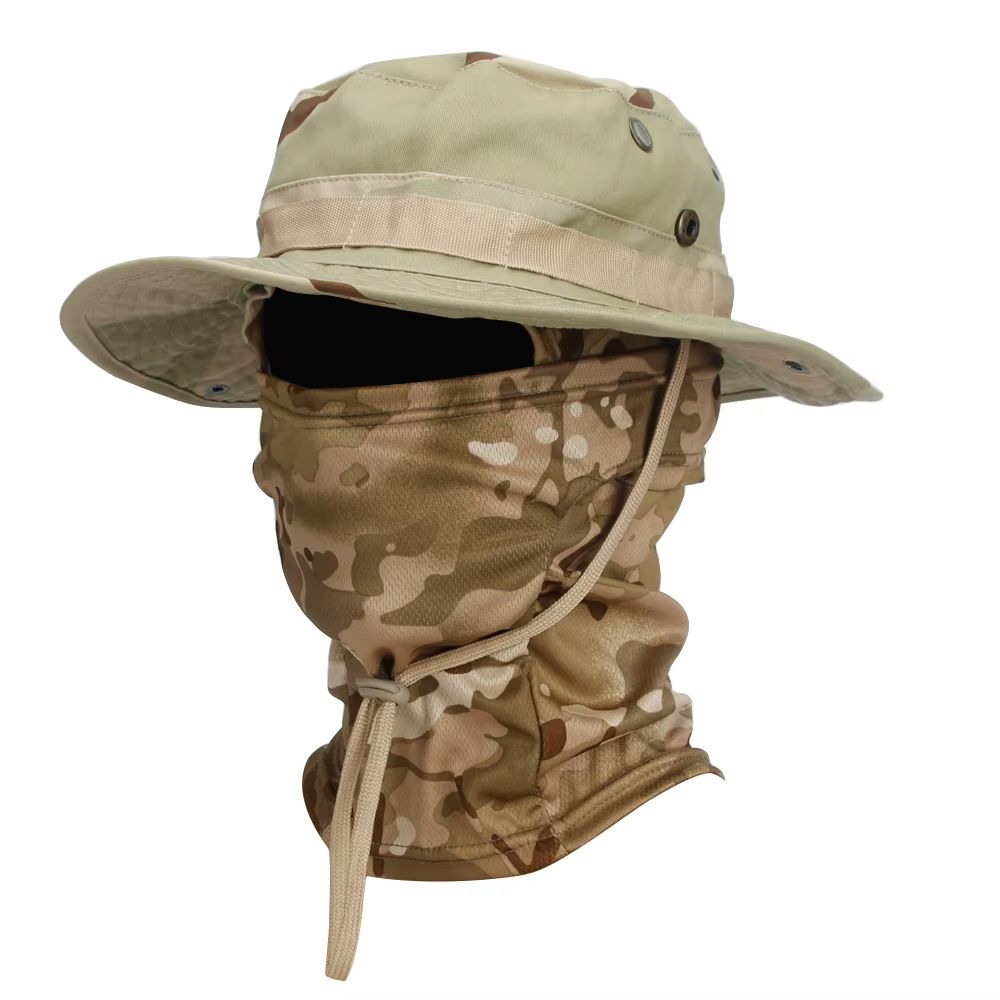CamoShield Foldable Boonie Cap  Balaclava Hat Suit  WideBrim Outdoor SunProtection Cap 12