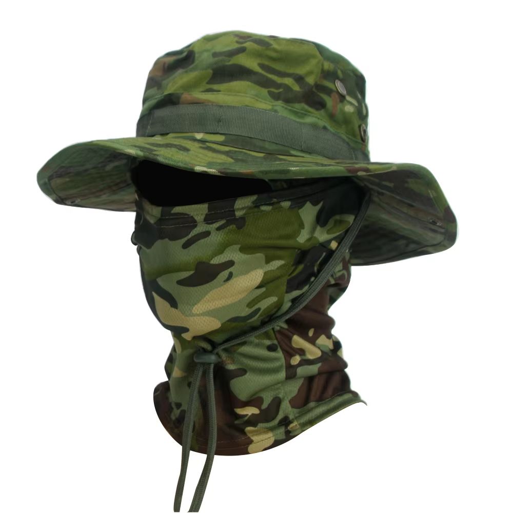 CamoShield Foldable Boonie Cap  Balaclava Hat Suit  WideBrim Outdoor SunProtection Cap 13