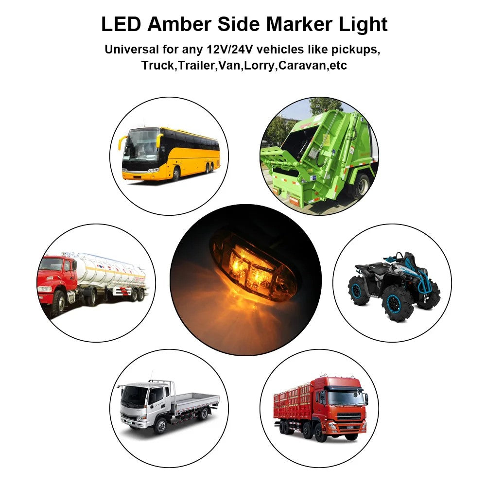 Car External Lights White LED Side Marker Lights Auto Trailer Tail Lamps For Trucks And Lorries 3