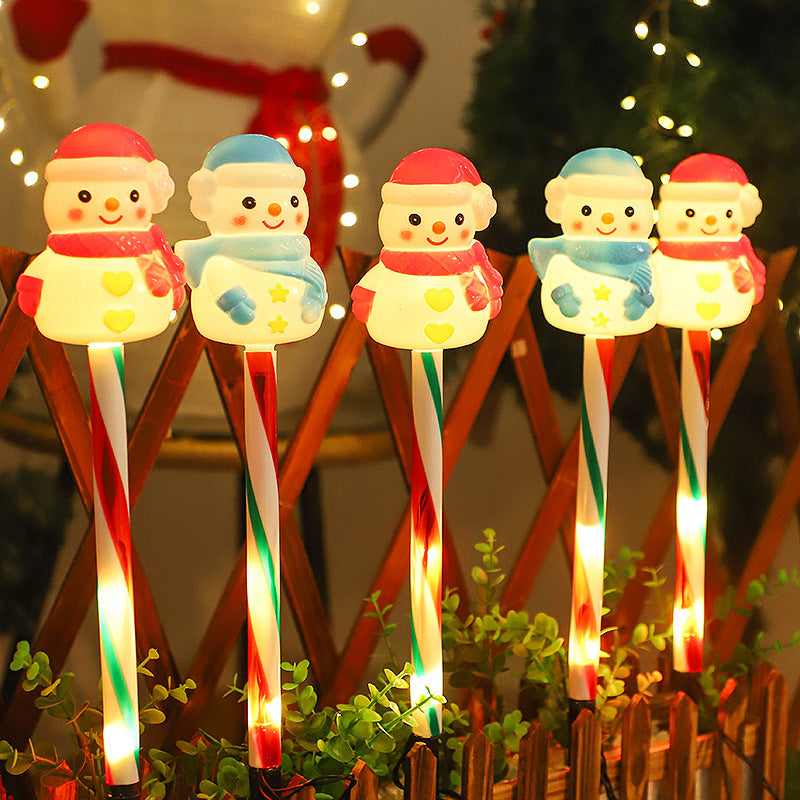 Christmas Solar Lantern Garden Light, Santa Claus Snowman Plug in Light, Outdoor Lawn Decoration, Festive Courtyard