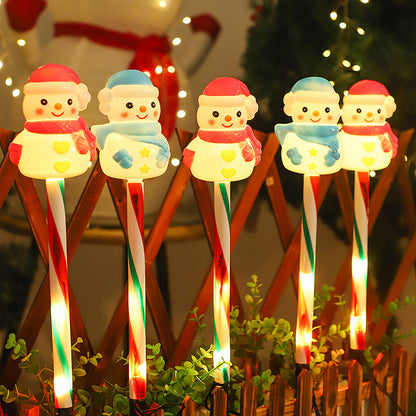 Christmas Solar Lantern Garden Light, Santa Claus Snowman Plug in Light, Outdoor Lawn Decoration, Festive Courtyard