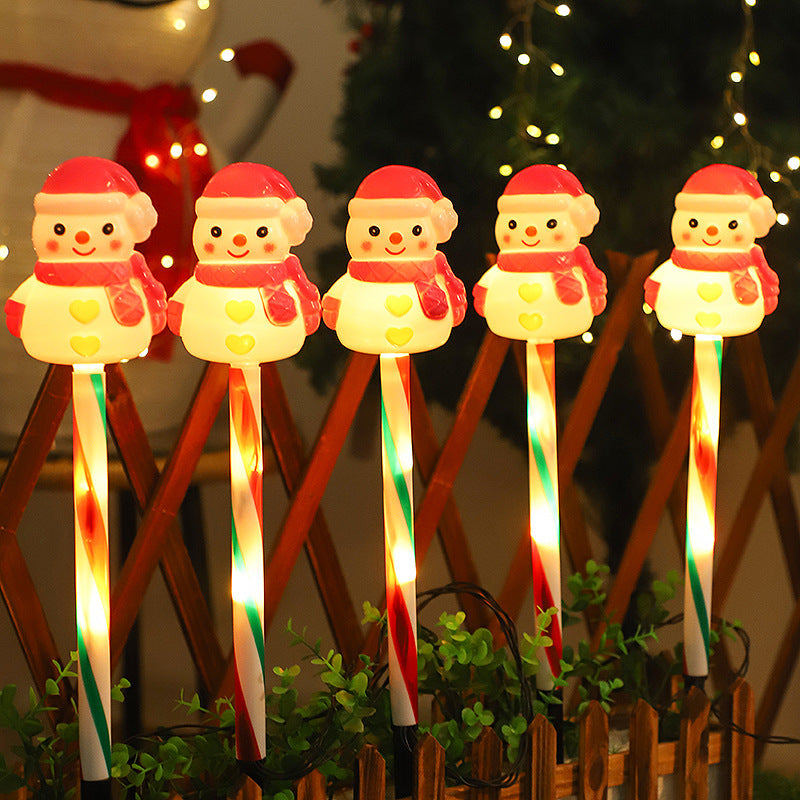 Christmas Solar Lantern Garden Light, Santa Claus Snowman Plug in Light, Outdoor Lawn Decoration, Festive Courtyard
