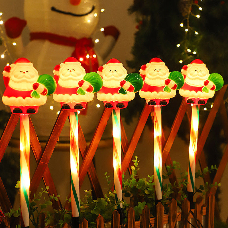 Christmas Solar Lantern Garden Light, Santa Claus Snowman Plug in Light, Outdoor Lawn Decoration, Festive Courtyard