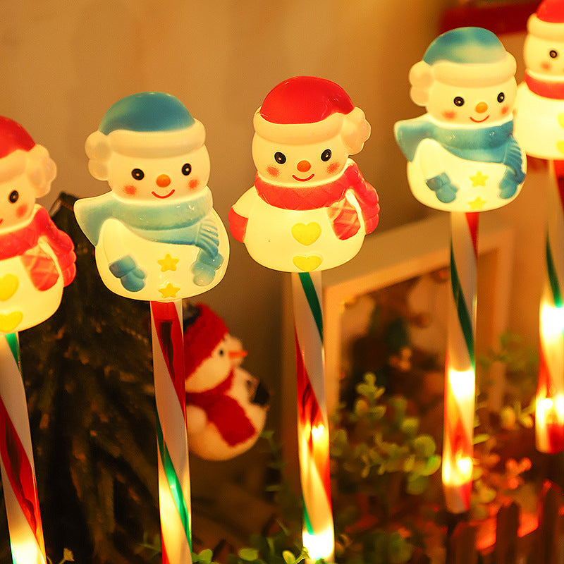 Christmas Solar Lantern Garden Light, Santa Claus Snowman Plug in Light, Outdoor Lawn Decoration, Festive Courtyard