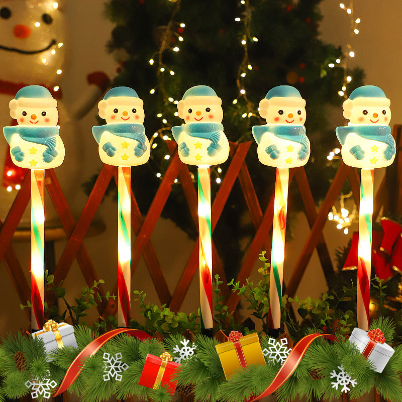 Christmas Solar Lantern Garden Light, Santa Claus Snowman Plug in Light, Outdoor Lawn Decoration, Festive Courtyard