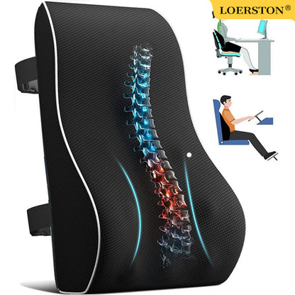 Memory Foam Back Lumbar Cushion, Car Seat and Office Chair Waist Rest, Supportive Cushion Pad for Car Driver