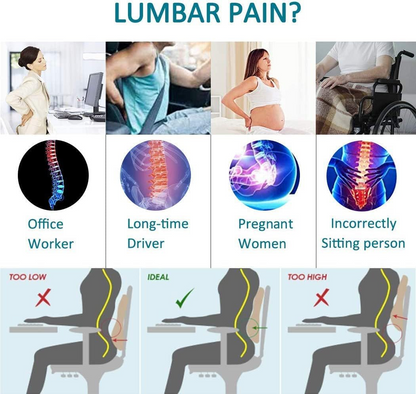 Memory Foam Back Lumbar Cushion Car Seat And Office Chair Waist Rest Supportive Cushion Pad For Car 3