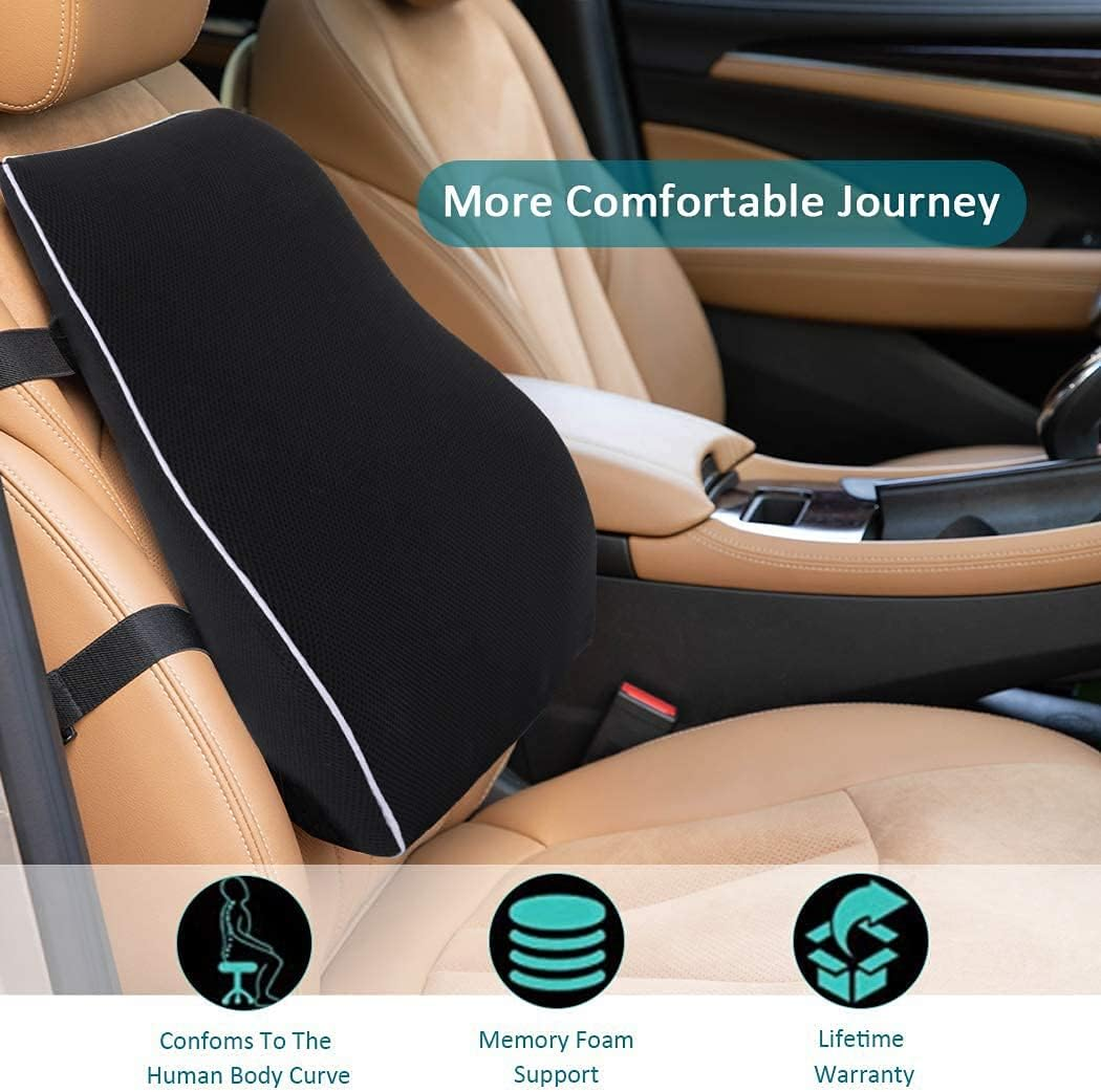 Memory Foam Back Lumbar Cushion Car Seat And Office Chair Waist Rest Supportive Cushion Pad For Car 1
