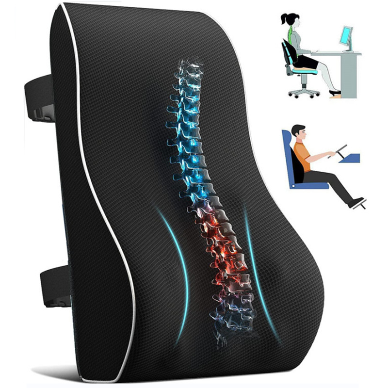 Memory Foam Back Lumbar Cushion Car Seat And Office Chair Waist Rest Supportive Cushion Pad For Car 6