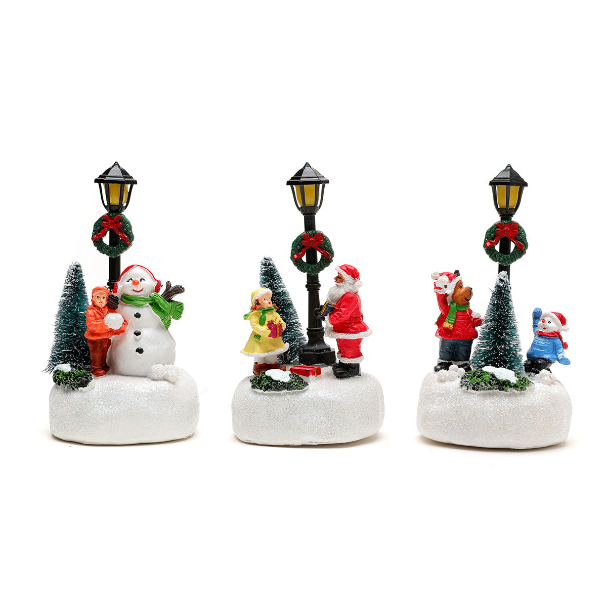 Christmas Country Scene Table Decoration Cute Christmas Statue With Led Lights Cute Interior Christ 1