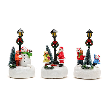Christmas Country Scene Table Decoration Cute Christmas Statue With Led Lights Cute Interior Christ 1